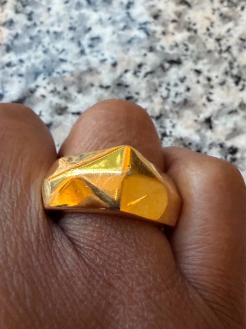 Gold Vintage Geometric Statement Ring